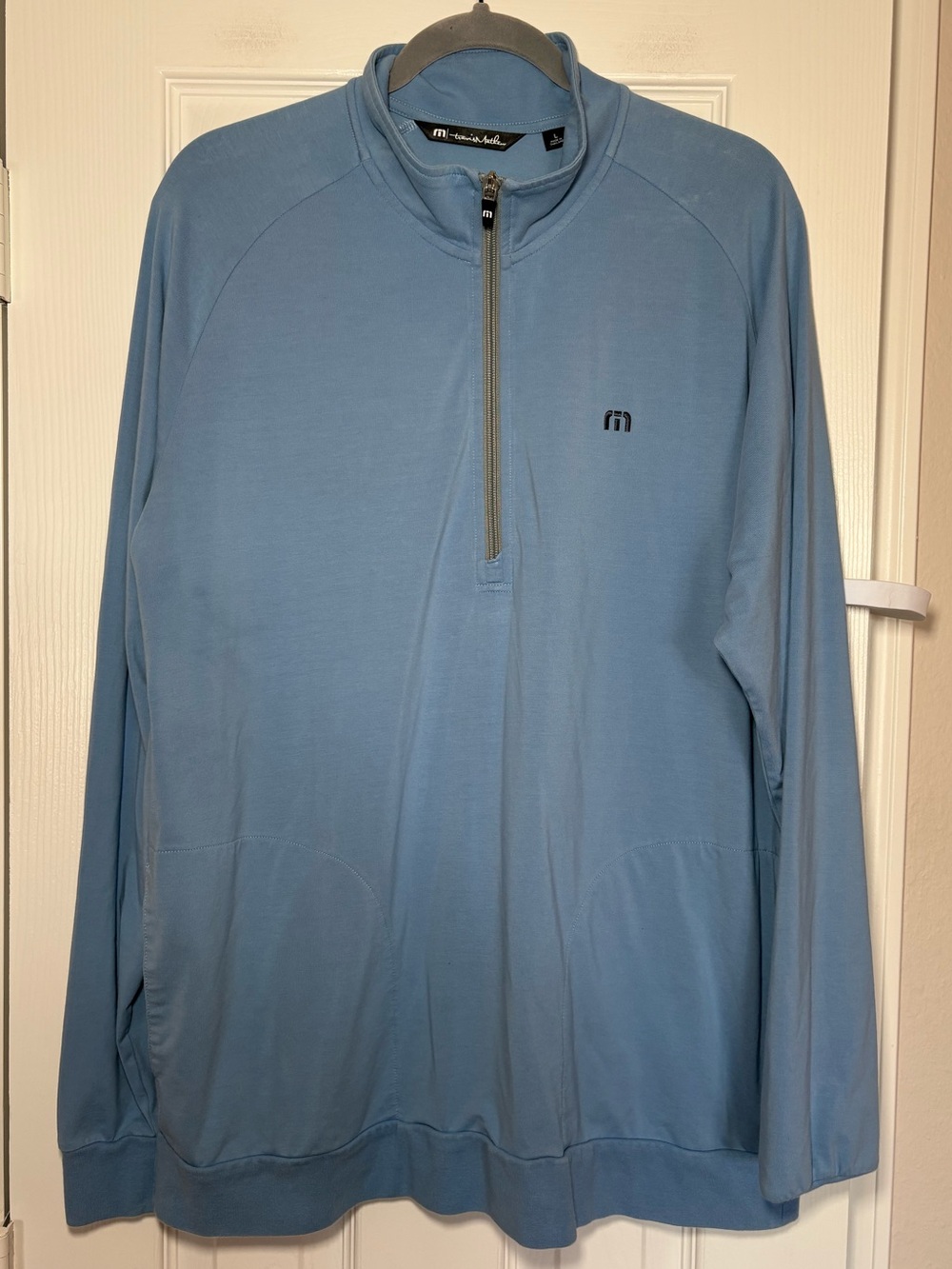 TravisMathew Blue Quarter Zip Golf Performance‎ Pullover L